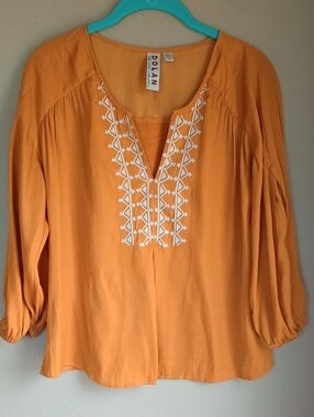 Dolan Peasannt Style Boho Embroidered Balloon Sleeve Blouse Size XS